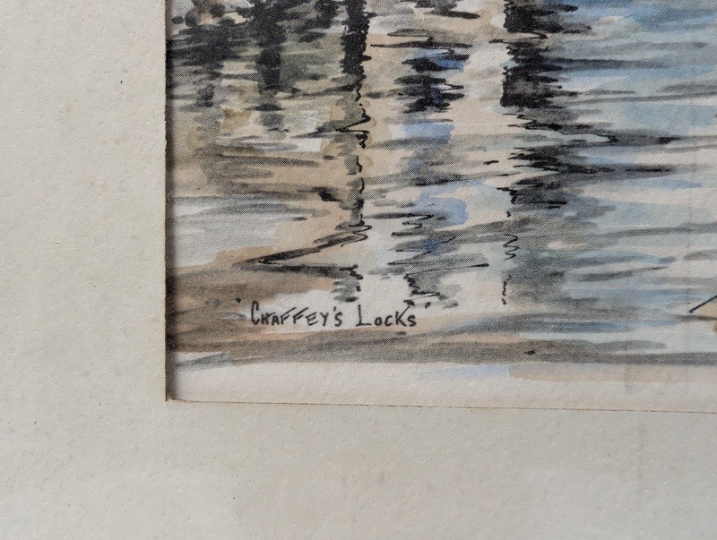 Pair of framed watercolor prints of autumn riverscapes - image 7 of 13