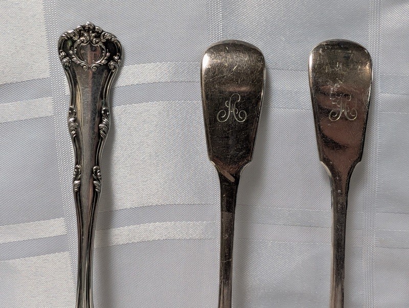 Antique monogrammed silverware spoons set - image 6 of 13