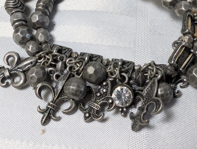 Silver-tone charm bracelet and pink beaded bracelet - image 3 of 10