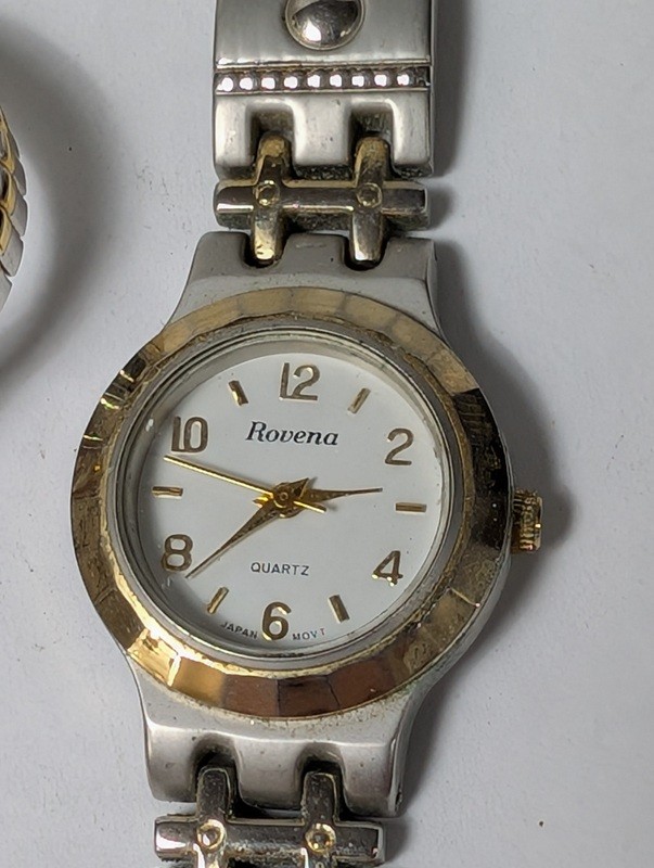 Two vintage two-tone wristwatches and a link bracelet - image 2 of 10