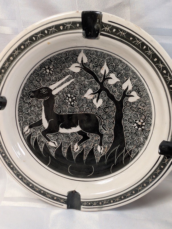 Ceramic plate with woodland scene and backstamp - image 2 of 10