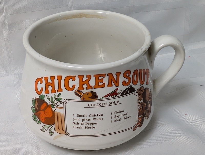 Ceramic chicken soup mug with recipe label - image 4 of 10