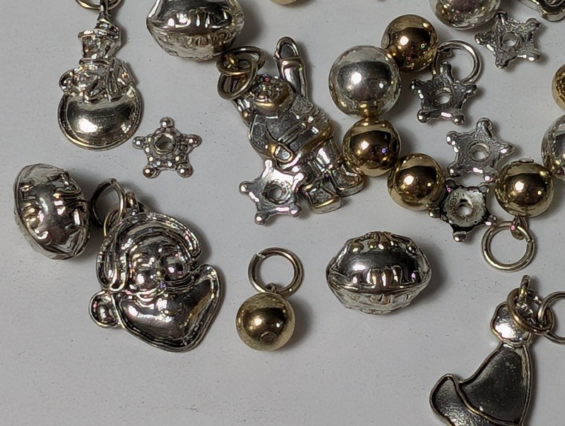 Assorted metal charms and beads (astronaut, bells, stars) - image 3 of 15