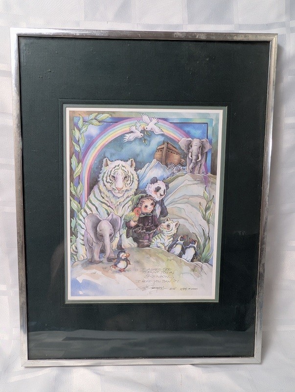 Framed Bergsma Dream Keeper print with animals and rainbow - image 11 of 12