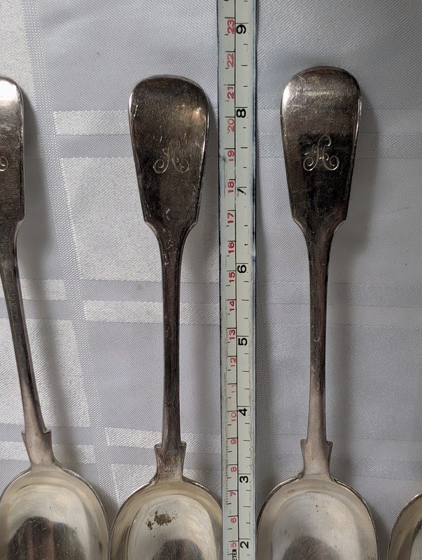 Antique monogrammed silverware spoons set - image 13 of 13