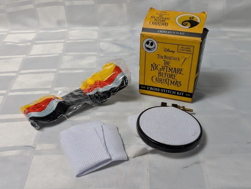 Nightmare Before Christmas cross-stitch kit with hoop and floss - image 1 of 6