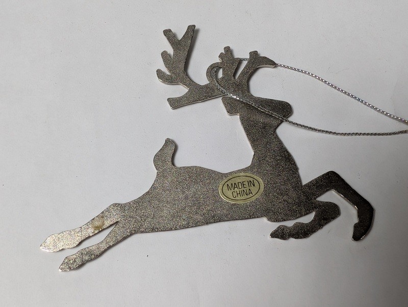 Reclining reindeer metal ornament - image 6 of 7