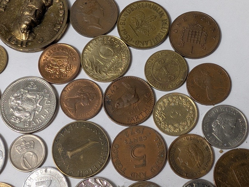 Assorted international coins and tokens - image 6 of 28