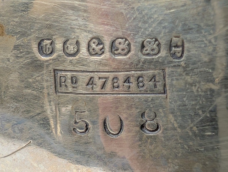 Antique silver teapot with etched panels and monogram - image 12 of 14