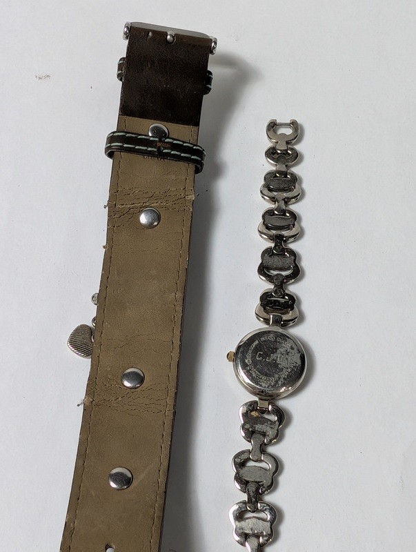 Bulova watches with heart motifs: leather cuff strap and two-tone bracelet - image 10 of 12