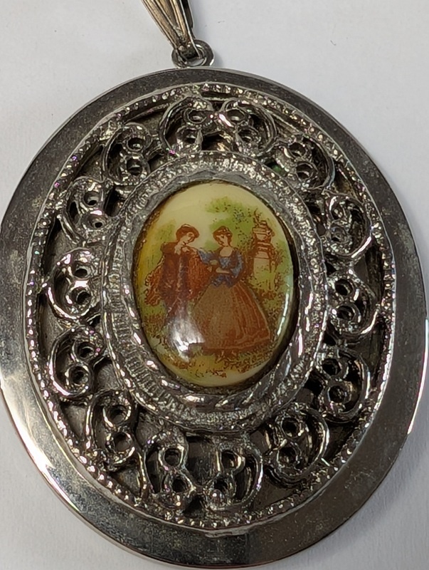 Oval enamel miniature locket pendant - image 2 of 9