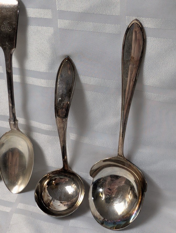 Antique monogrammed silverware spoons set - image 9 of 13