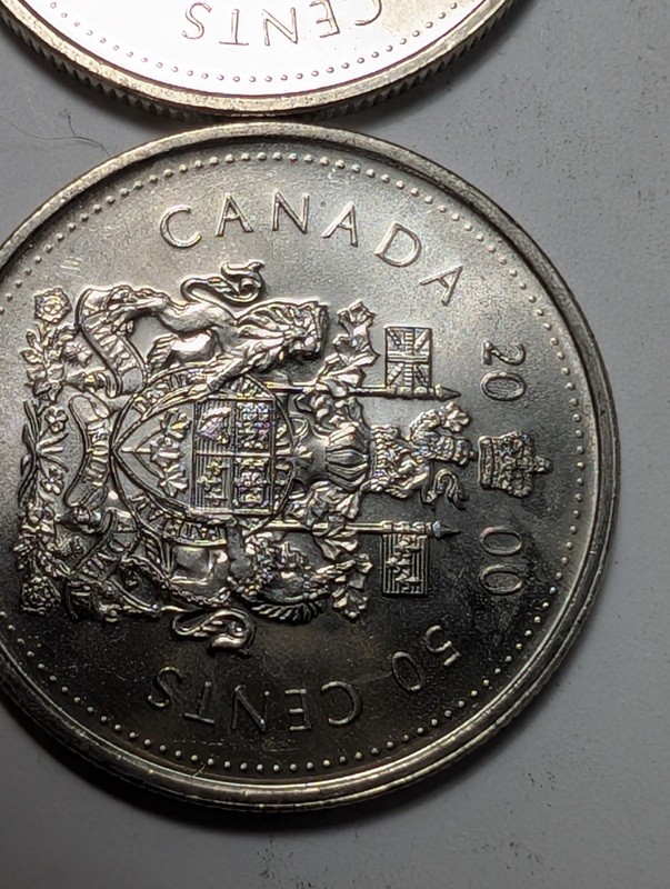 Canadian 50-Cent Coins with Royal Coat of Arms (2000) - image 6 of 9