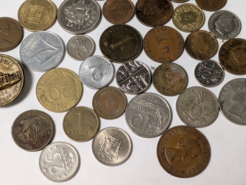 Assorted international coins and tokens - image 2 of 28