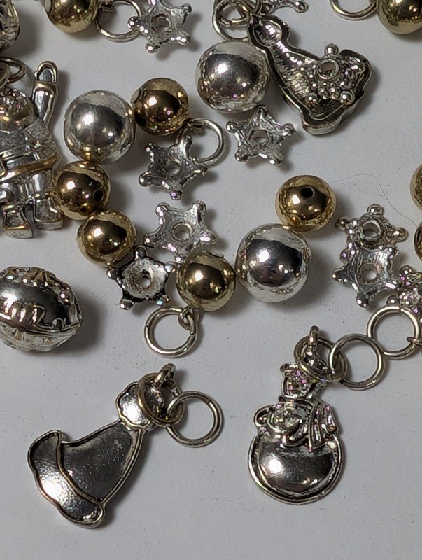 Assorted metal charms and beads (astronaut, bells, stars) - image 8 of 15
