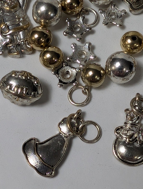 Assorted metal charms and beads (astronaut, bells, stars) - image 13 of 15