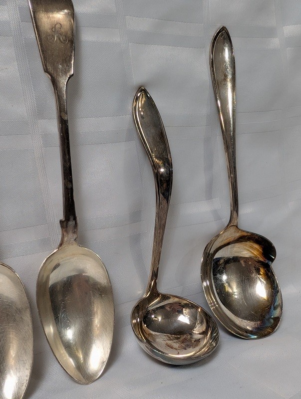 Antique monogrammed silverware spoons set - image 11 of 13