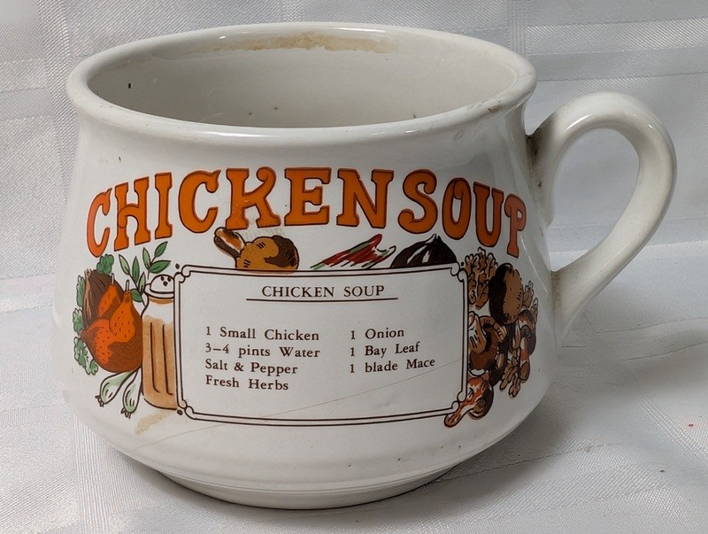 Ceramic chicken soup mug with recipe label - image 2 of 10