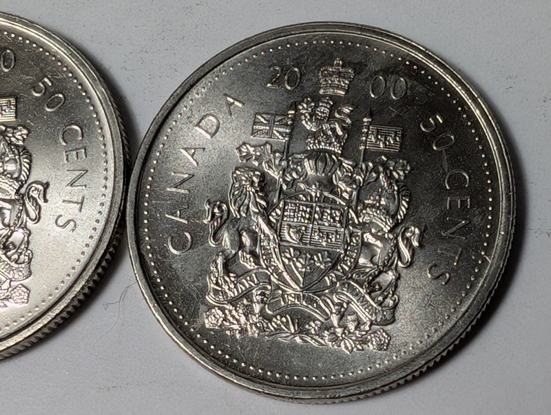 Canadian 50-Cent Coins with Royal Coat of Arms (2000) - image 5 of 9