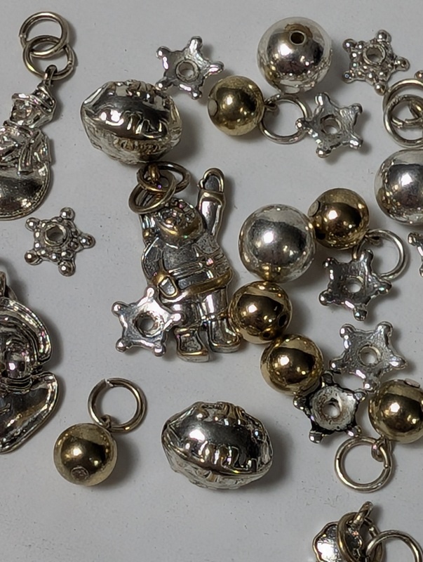 Assorted metal charms and beads (astronaut, bells, stars) - image 5 of 15