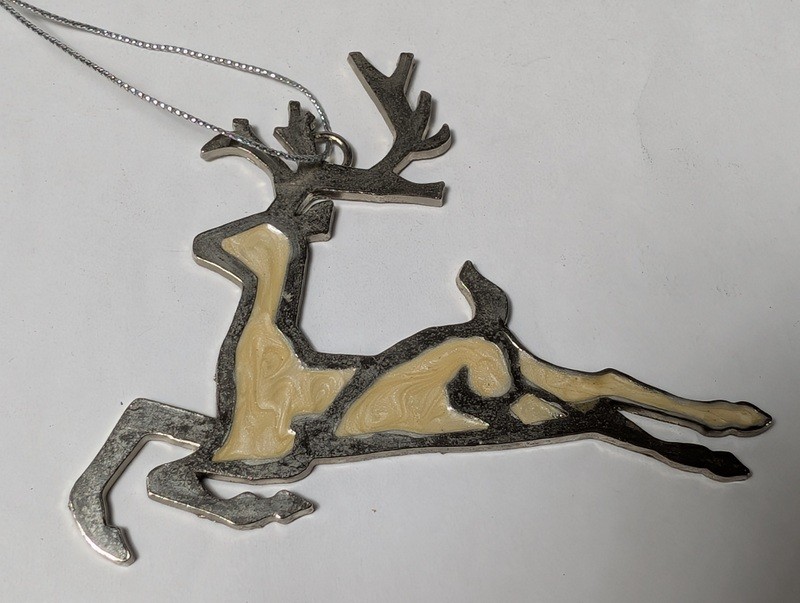 Reclining reindeer metal ornament - image 2 of 7