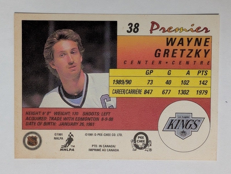 Wayne Gretzky Kings hockey trading cards (O-Pee-Chee Premier) - image 4 of 6