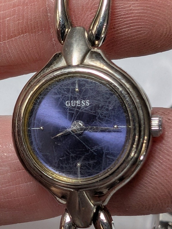 Relic stainless steel watch and Guess blue-dial watch on chain bracelet - image 7 of 9