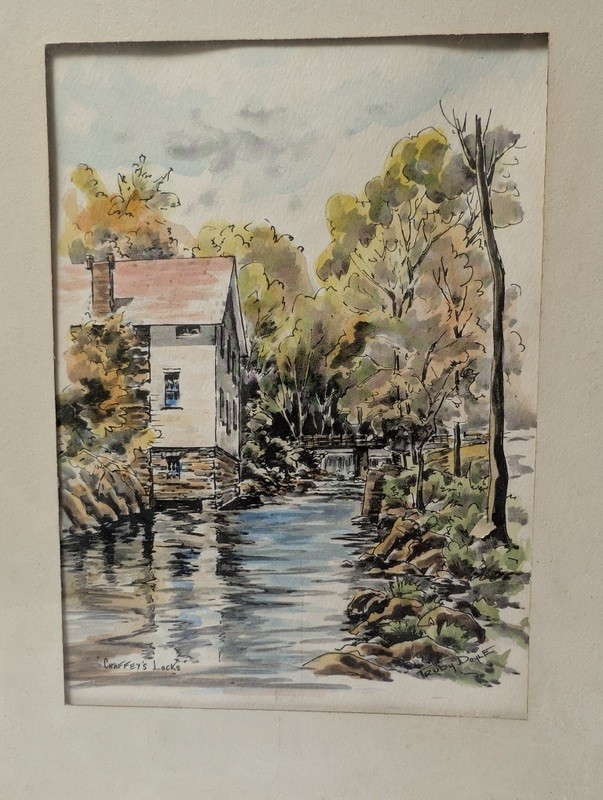 Pair of framed watercolor prints of autumn riverscapes - image 6 of 13