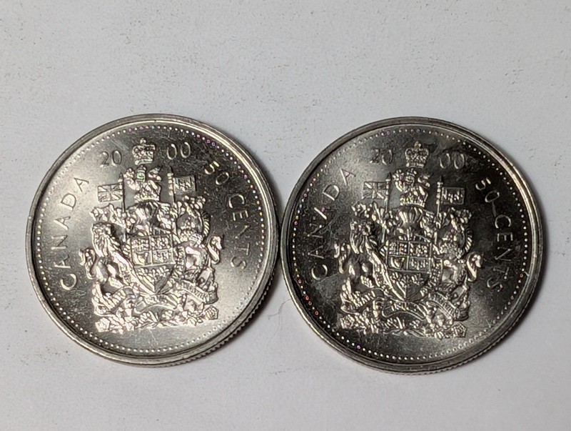 Canadian 50-Cent Coins with Royal Coat of Arms (2000) - image 1 of 9