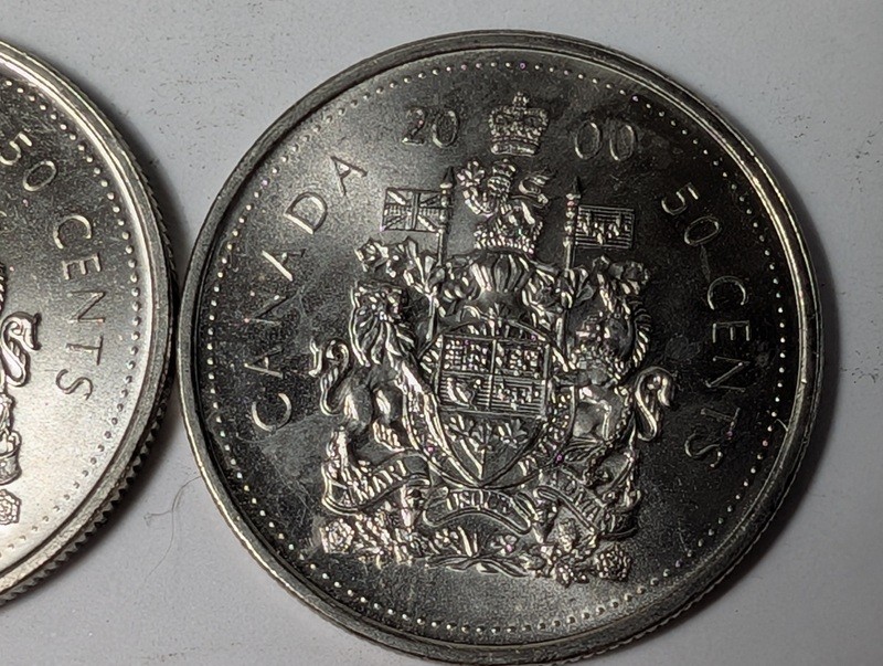 Canadian 50-Cent Coins with Royal Coat of Arms (2000) - image 4 of 9