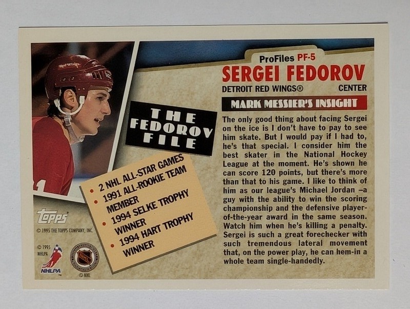 Sergei Fedorov Detroit Red Wings ProFiles trading cards - image 4 of 6