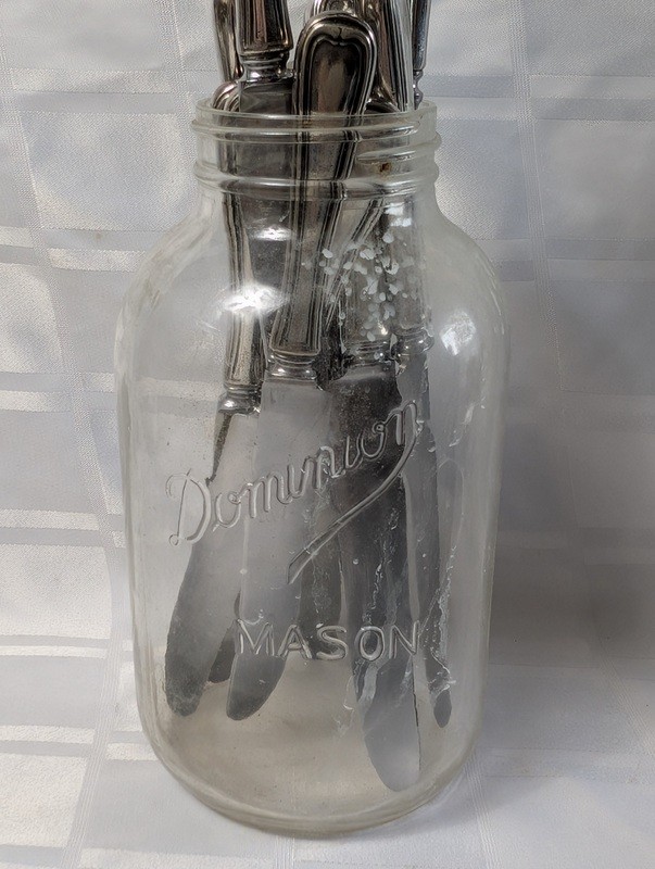 Set of stainless steel dinner knives with a Mason jar - image 10 of 10