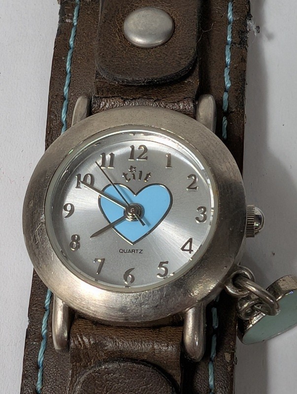 Bulova watches with heart motifs: leather cuff strap and two-tone bracelet - image 7 of 12