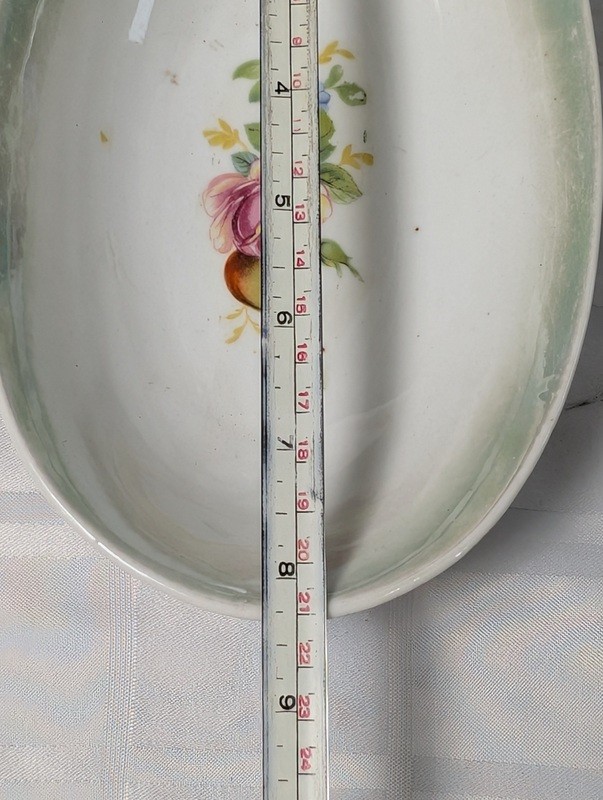 Oval ceramic floral dish - image 9 of 9