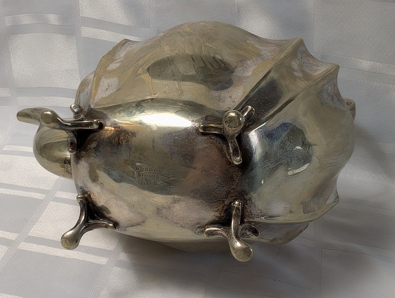 Antique silver teapot with etched panels and monogram - image 11 of 14