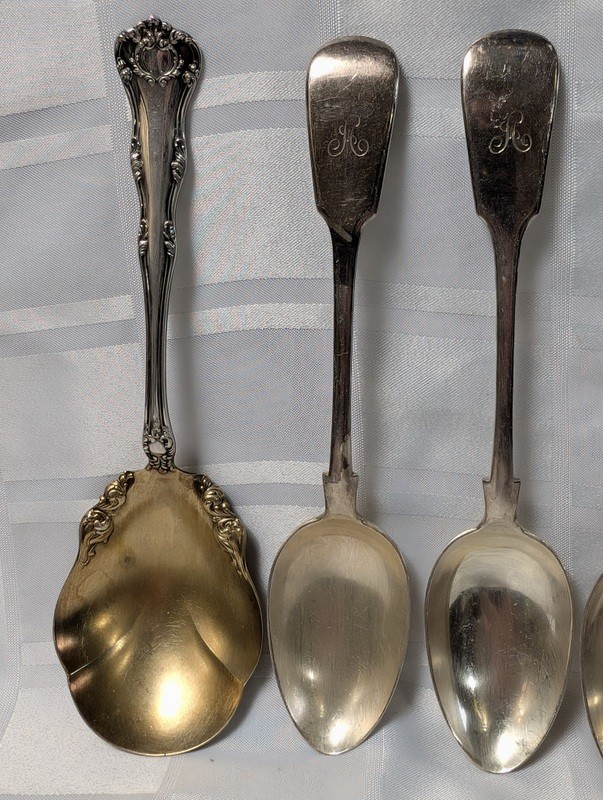 Antique monogrammed silverware spoons set - image 7 of 13