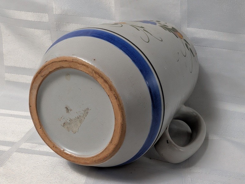 Ceramic floral mug with blue trim - image 6 of 9