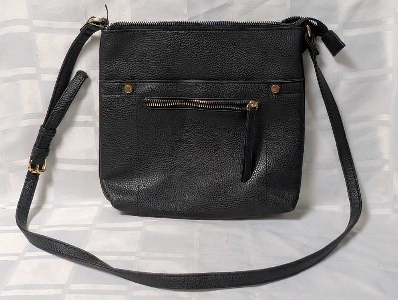 Black pebble-grain leather crossbody bag - image 1 of 8