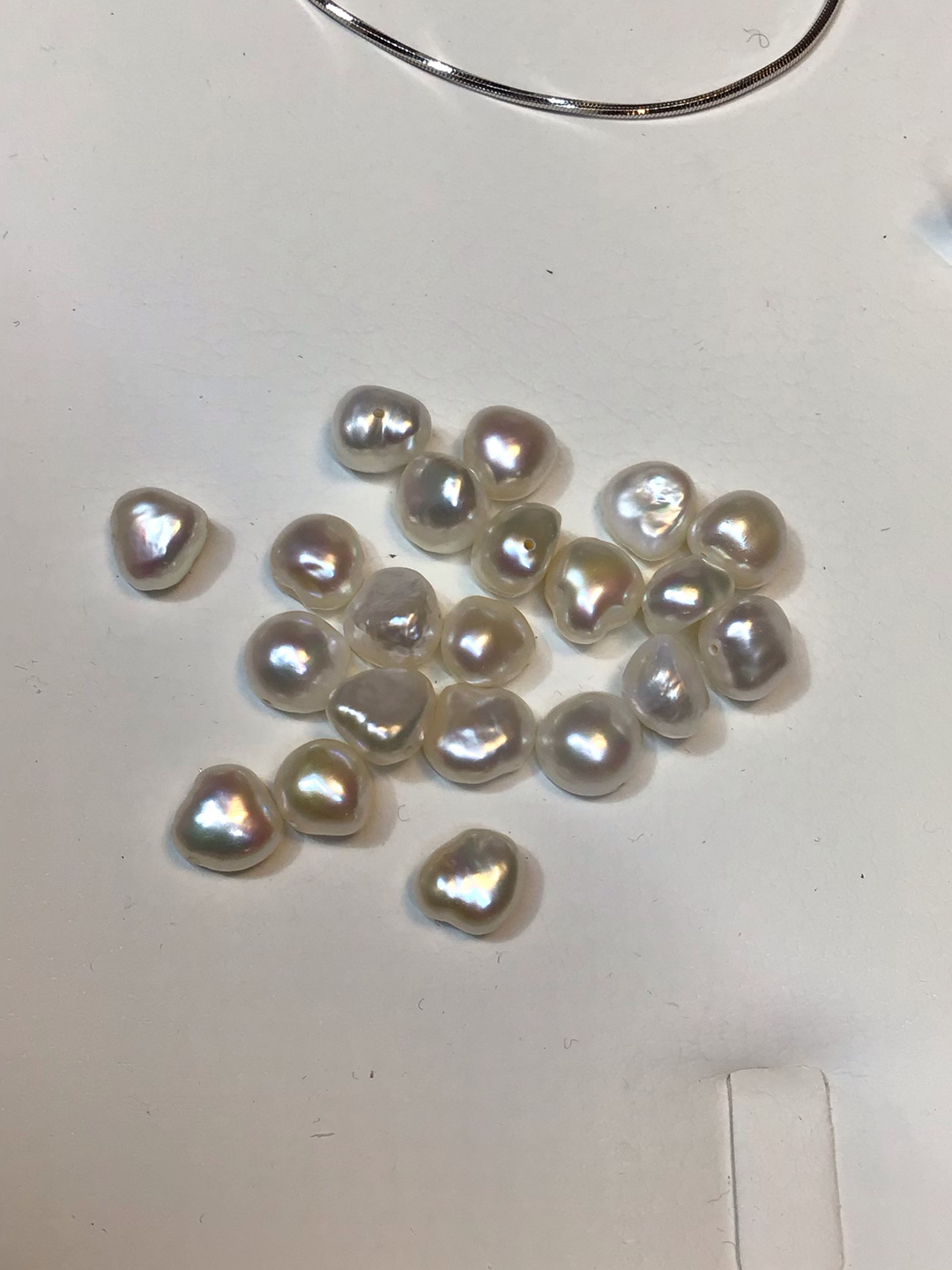 14K White Gold & Pearls Necklace (4+dwt) - image 6 of 8