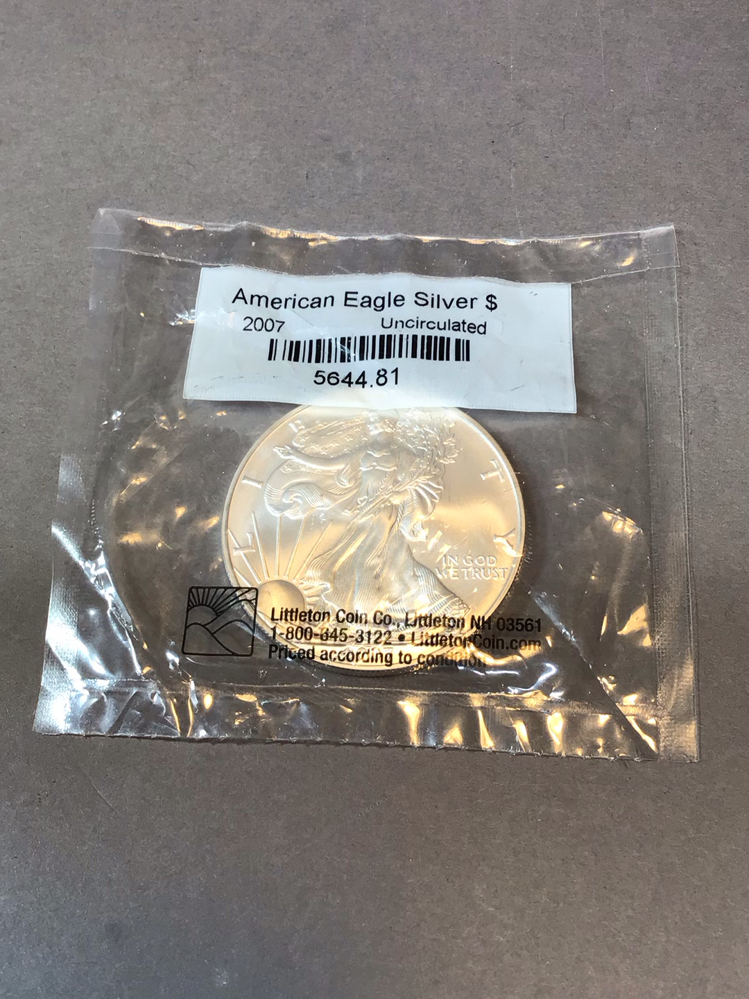 2007 Uncirculated American Eagle Silver Dollar (.999/20+dwt) - image 1 of 6