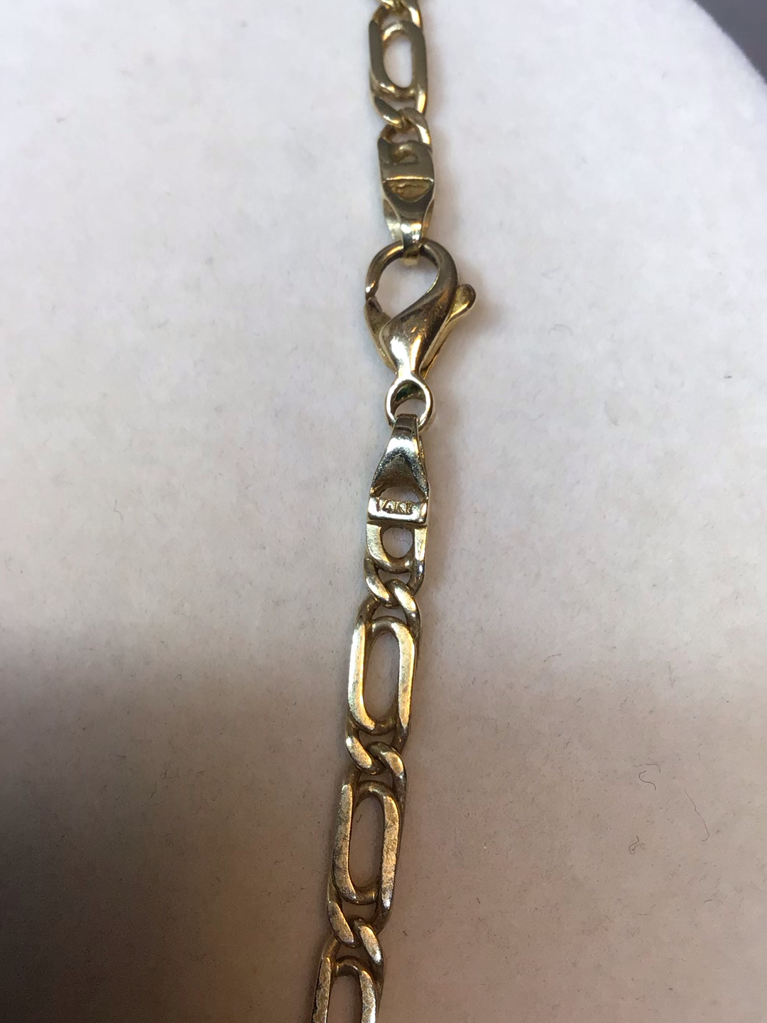 14K Yellow Gold & Jade Necklace (19+dwt) - image 8 of 9