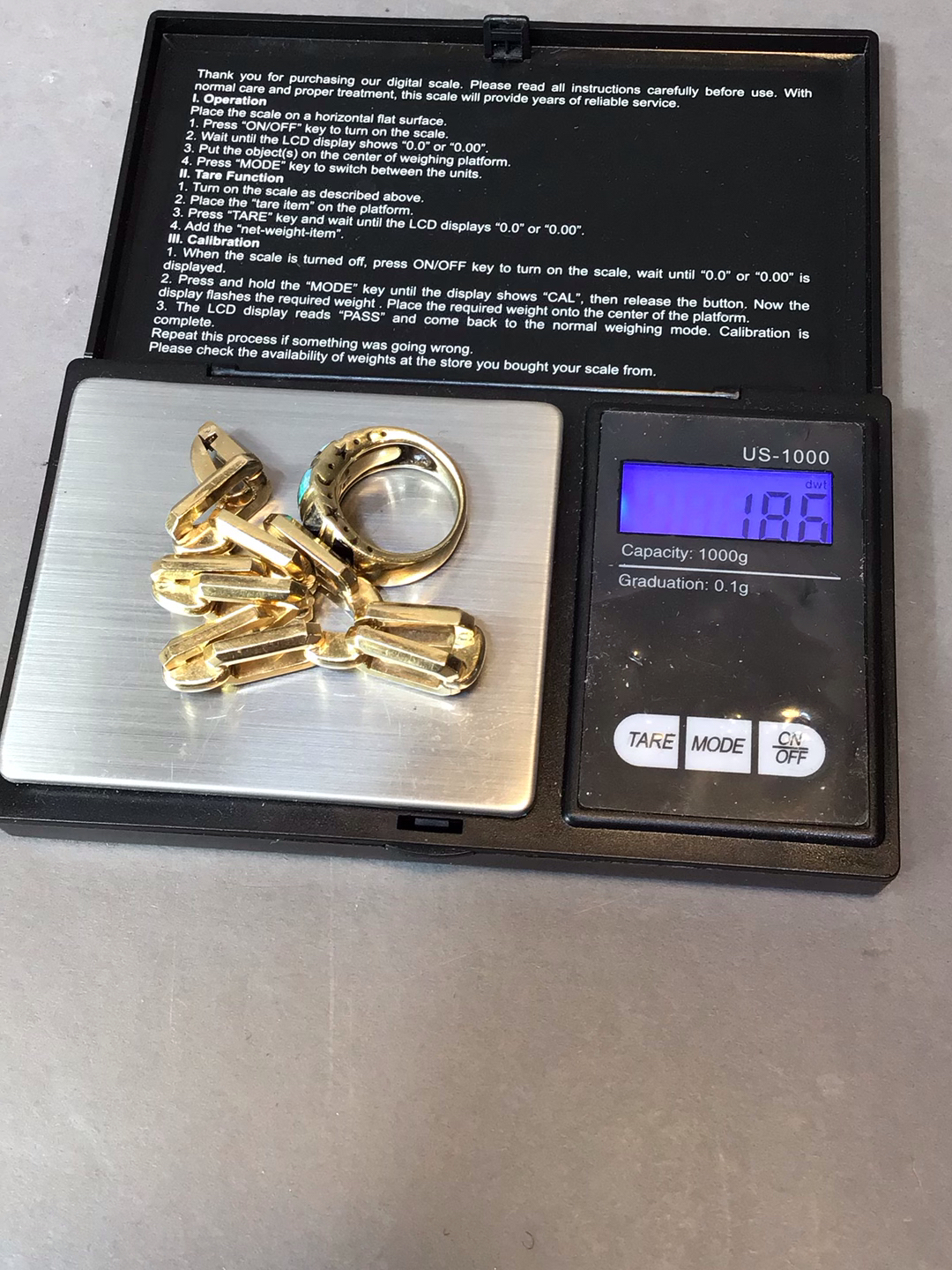 14K Yellow Gold Bracelet & Ring (18+dwt) - image 9 of 9