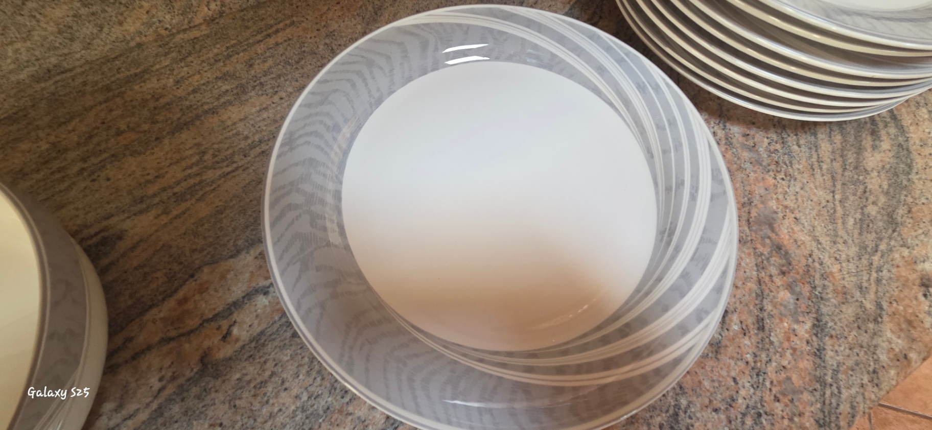 Porcelain Dinnerware Set – Grey Swirl Pattern - image 6 of 18
