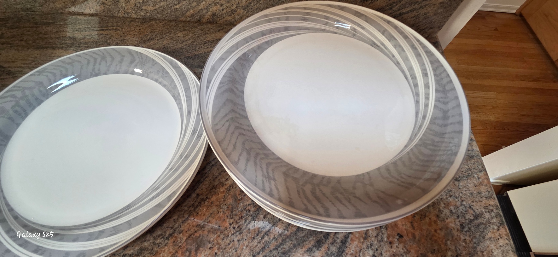 Porcelain Dinnerware Set – Grey Swirl Pattern - image 7 of 18