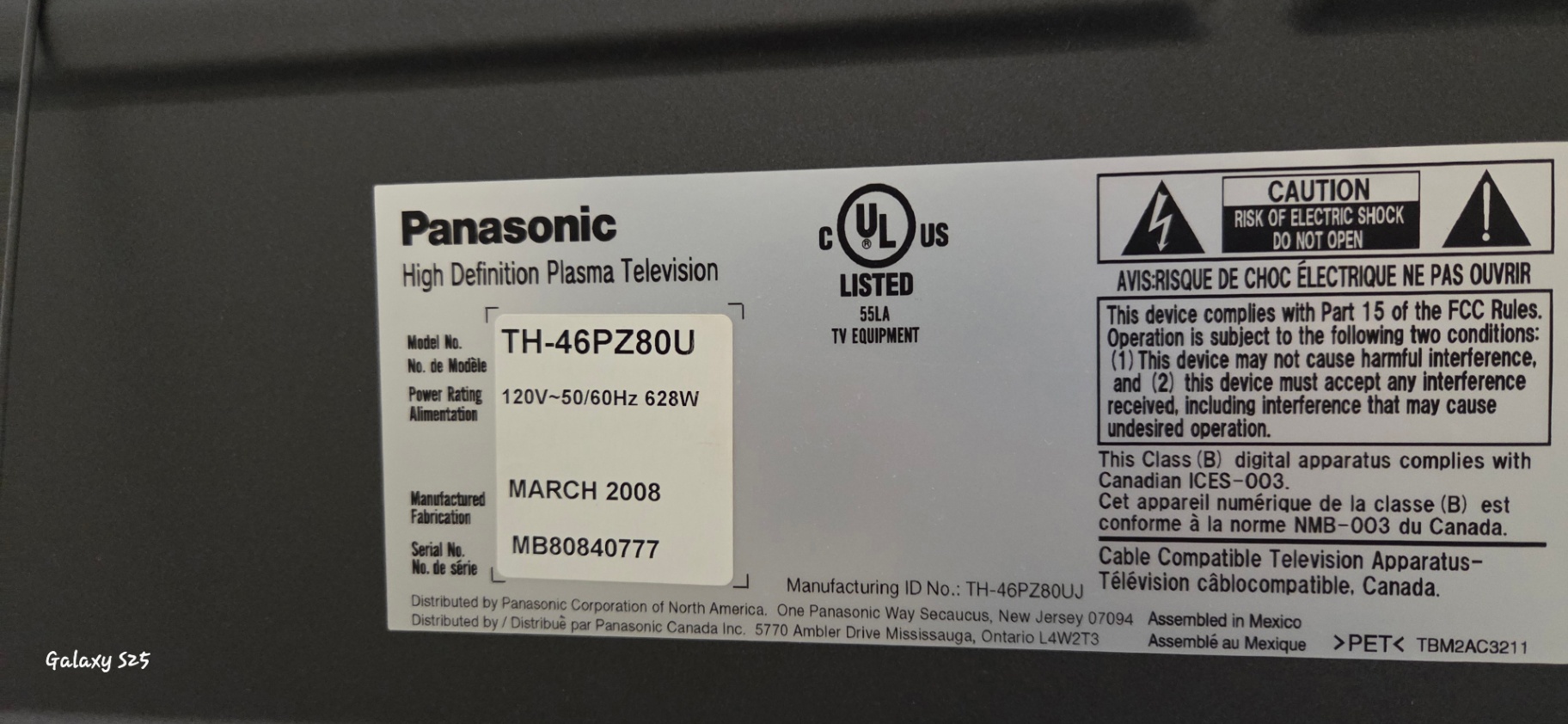 Panasonic 46" Plasma HDTV with Blu-ray Disc Player - image 3 of 4