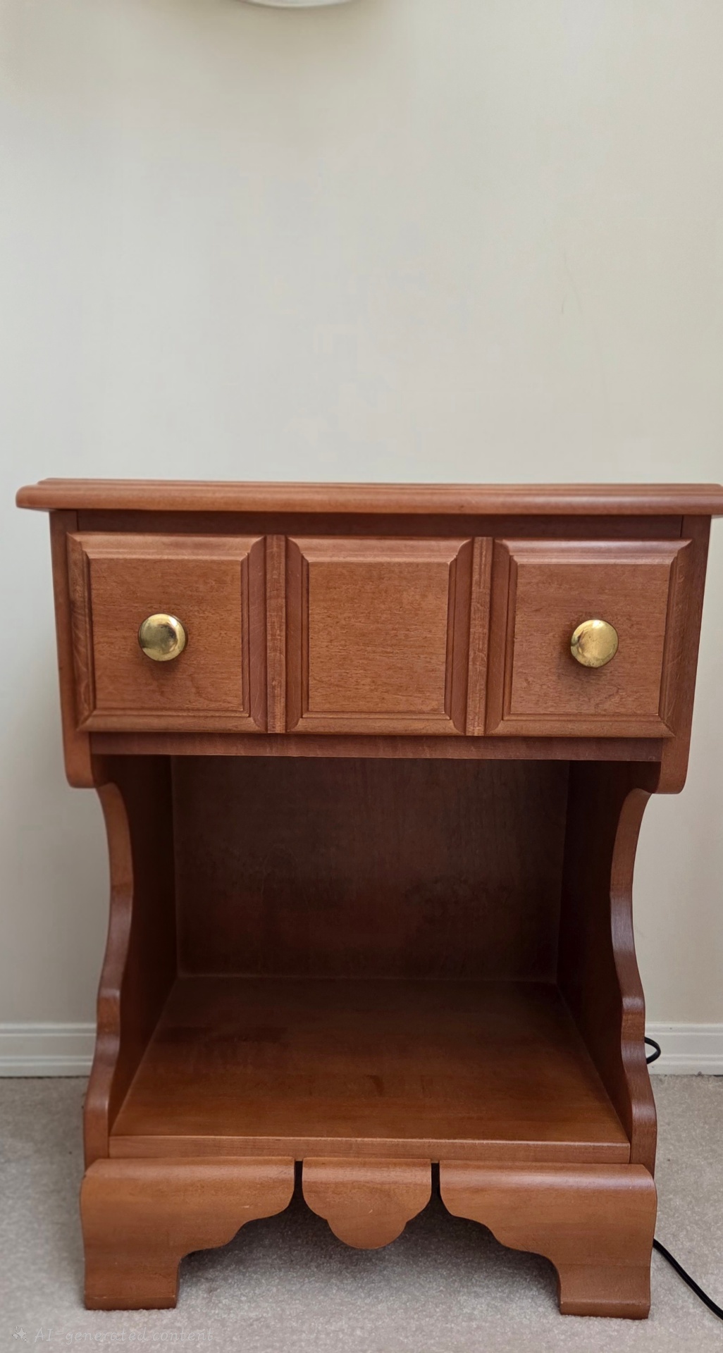 Wood Nightstand/Side Table with Drawer and Open Shelf - image 1 of 2