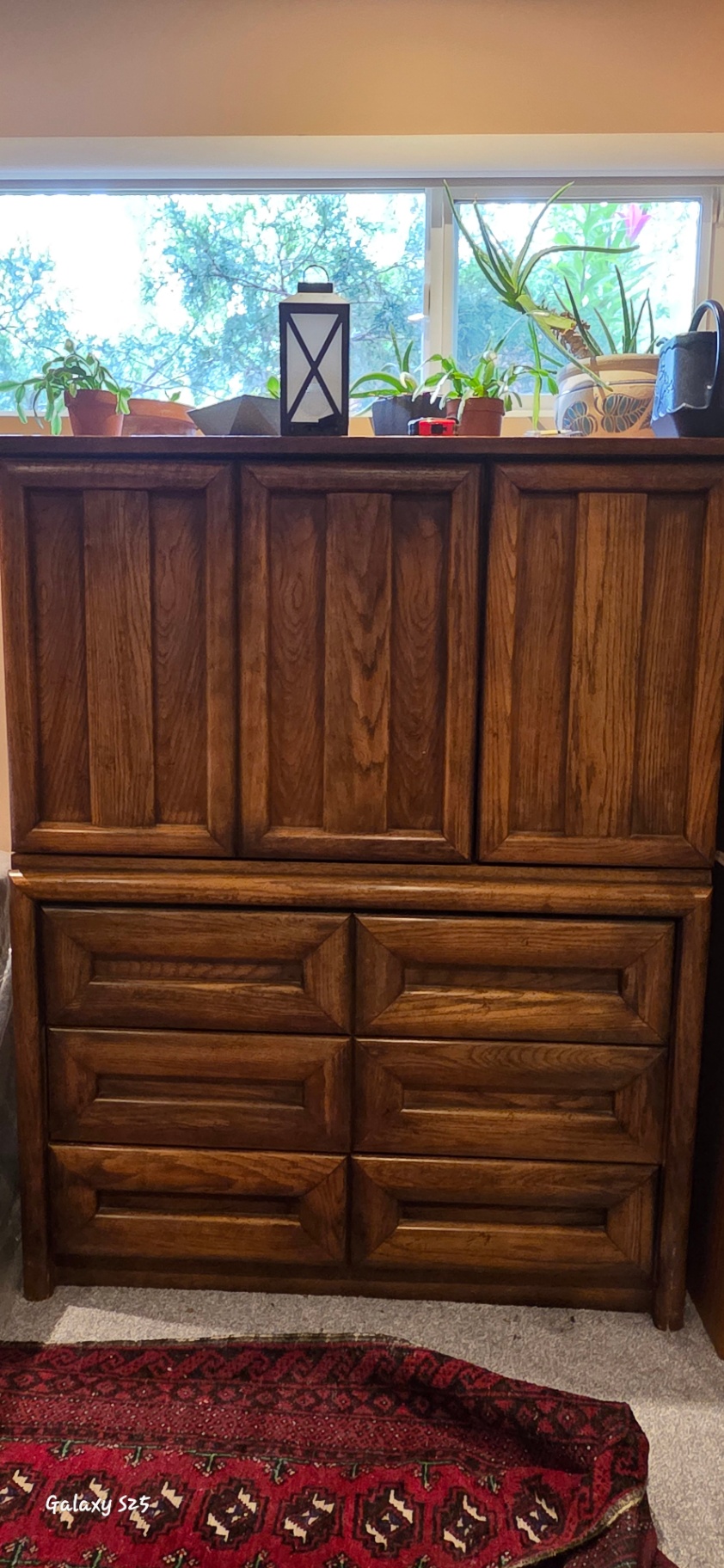 Oak Armoire/Chest with Bi-Fold Doors and Six-Drawer Base - image 1 of 7