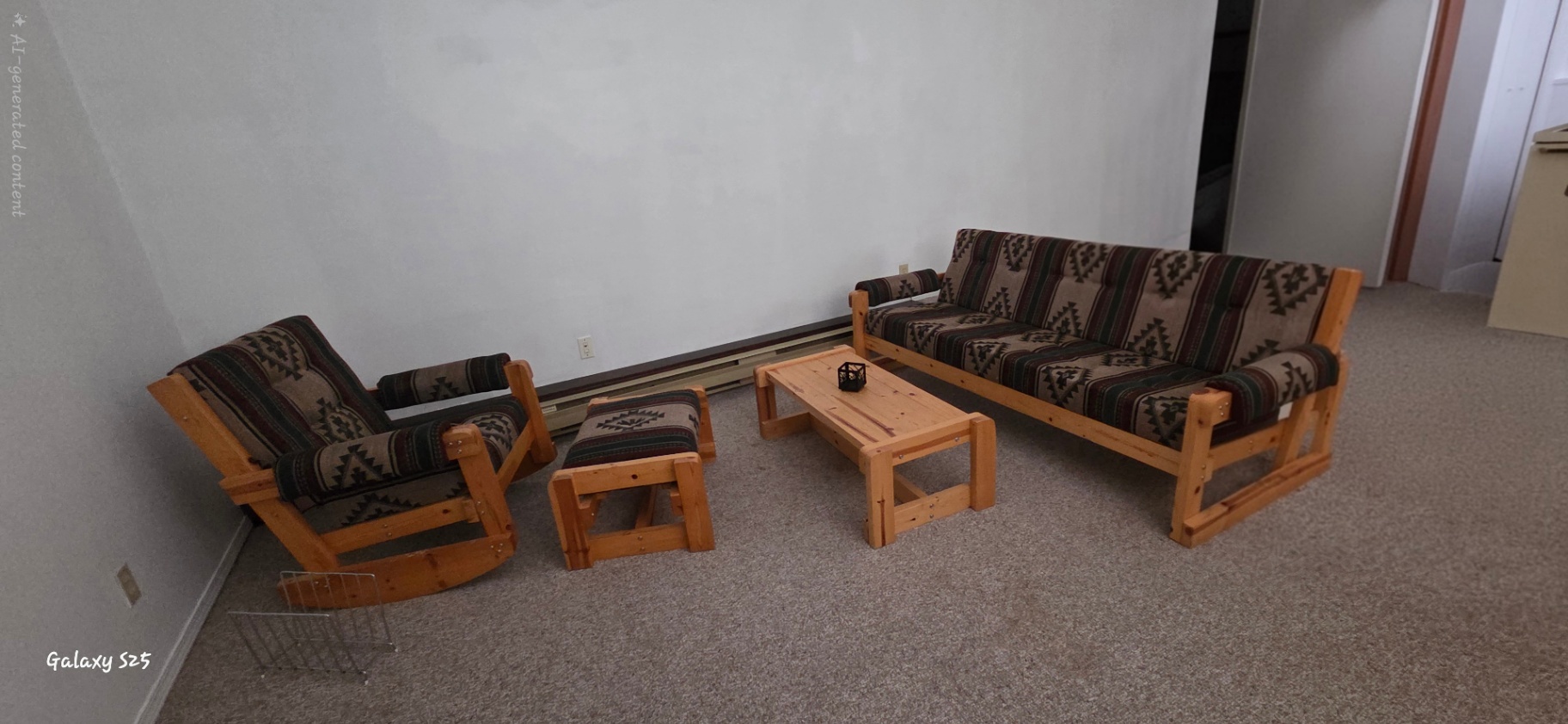 Southwestern-Style Pine Wood Living Room Set – Sofa, Chair, Coffee Table & End Table - image 7 of 7