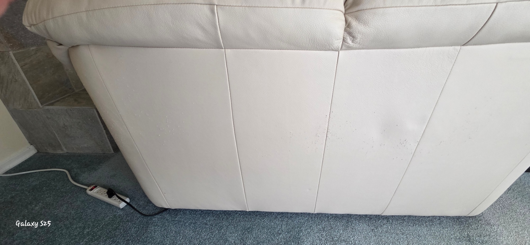 Leather Loveseat – Taupe/Cream - image 3 of 5
