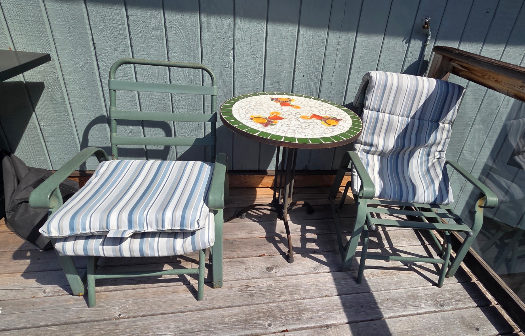 Patio Furniture Set with Mosaic Side Table & Bonus Cushions - image 1 of 5